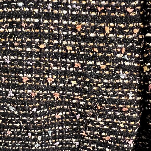 Sag Harbor Women's Tweed Zip Front Jacket Black Size 6P Petite Preppy Office - Picture 7 of 9